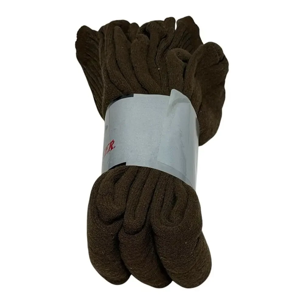 6 Pairs Winchester Thermal Crew Socks Brown Hunting Work Outdoor Boot Socks